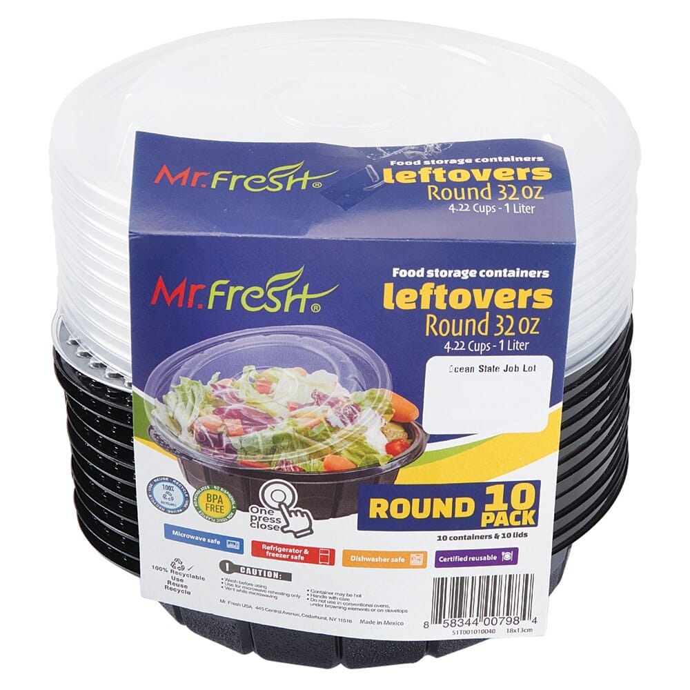 Mr. Fresh Round Food Storage Containers, 10 Count