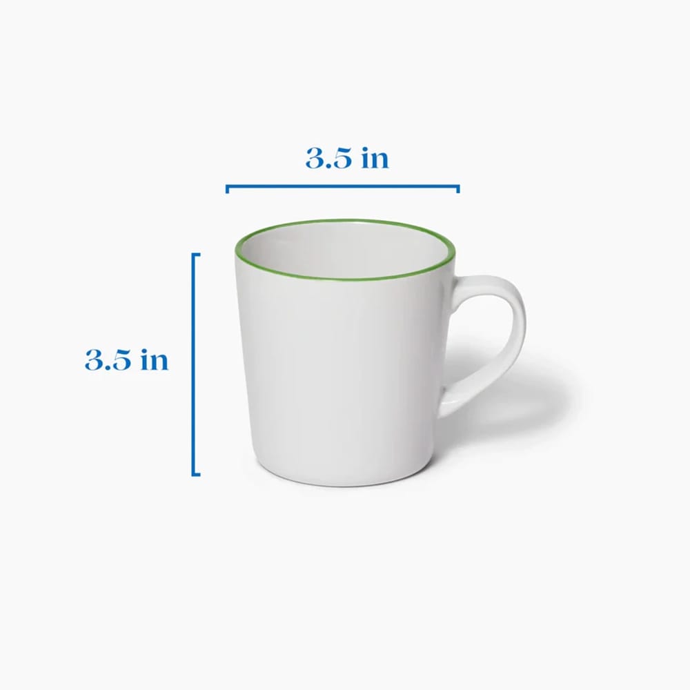 Leeway Mug, Green Stripe, Set of 4