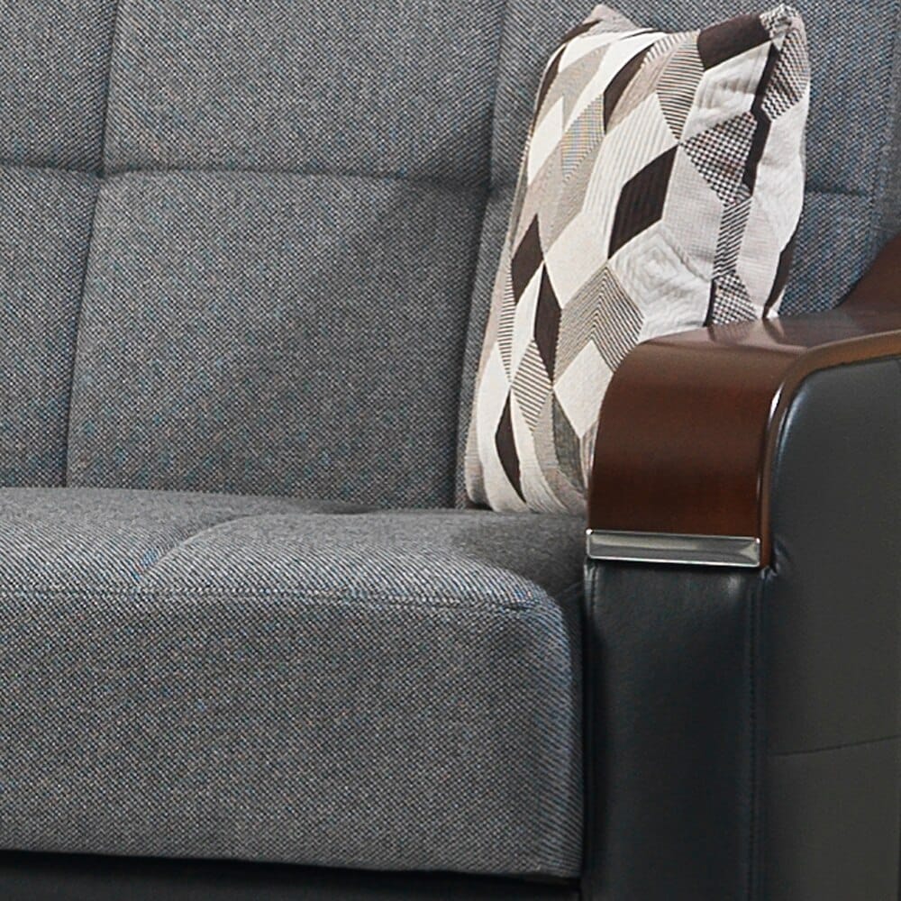 Melagio Carlton Sleeper Sofa with Storage, Gray