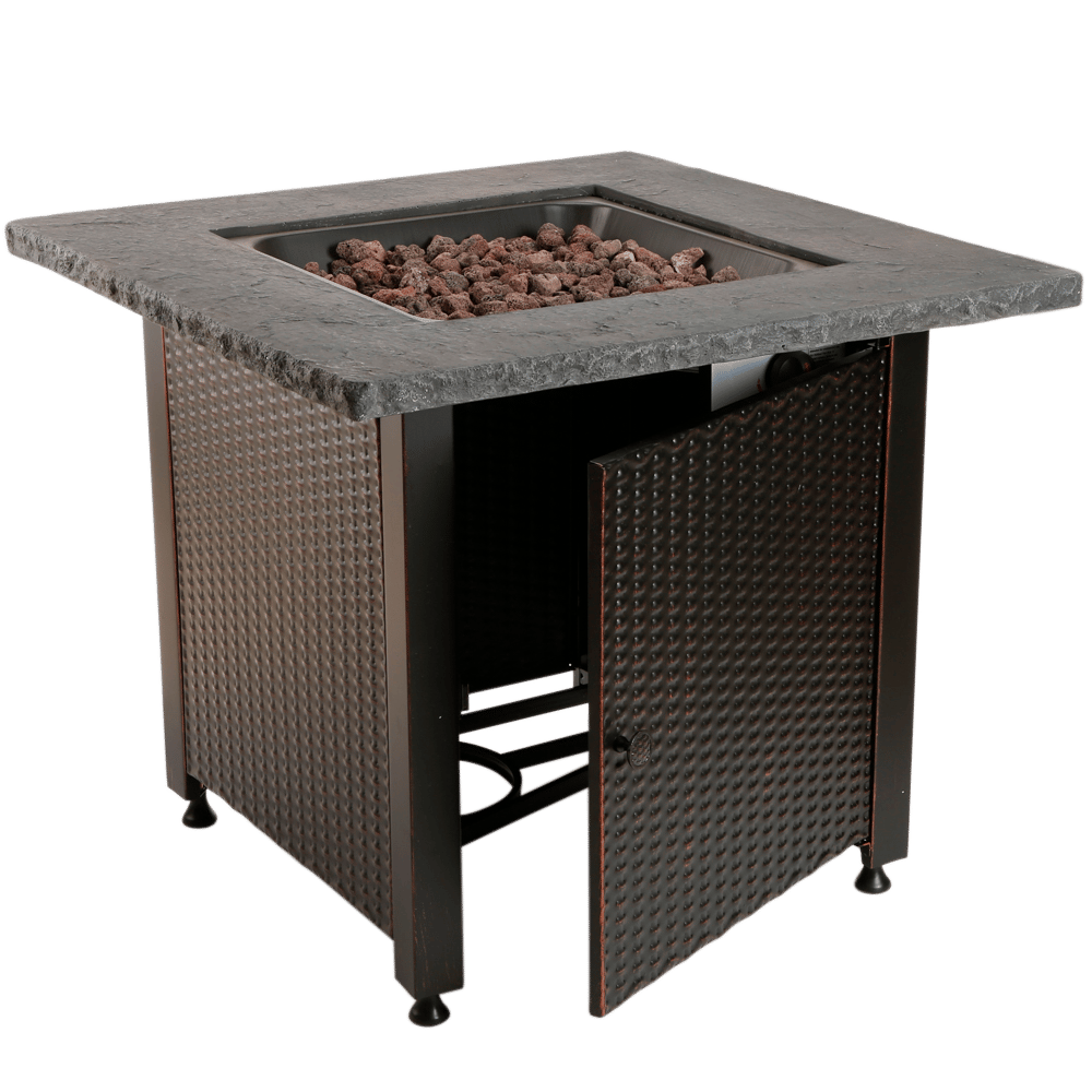 Endless Summer Square LP Gas Outdoor Fire Pit with Cover