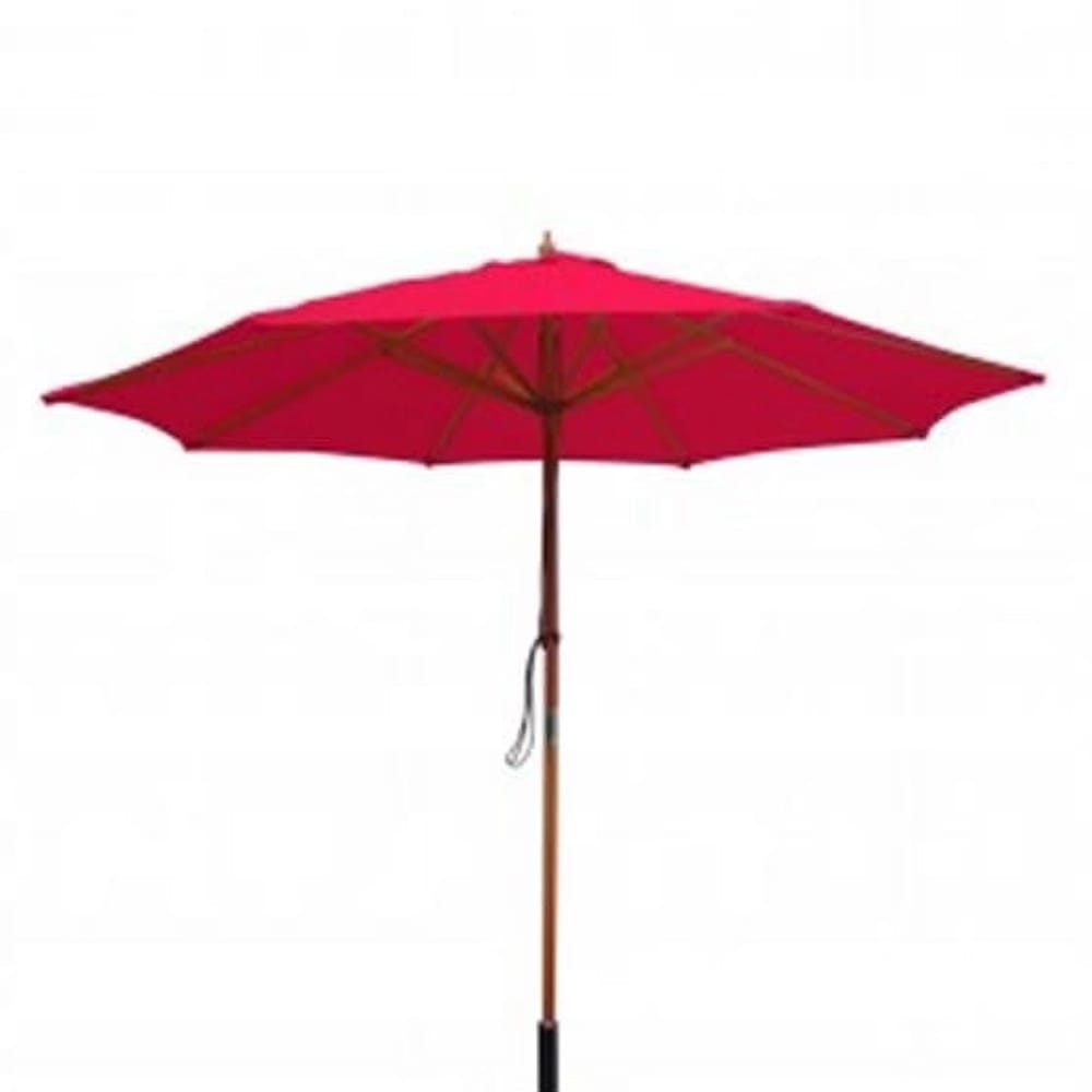 Jeco 9' Wood Patio Market Umbrella, Red