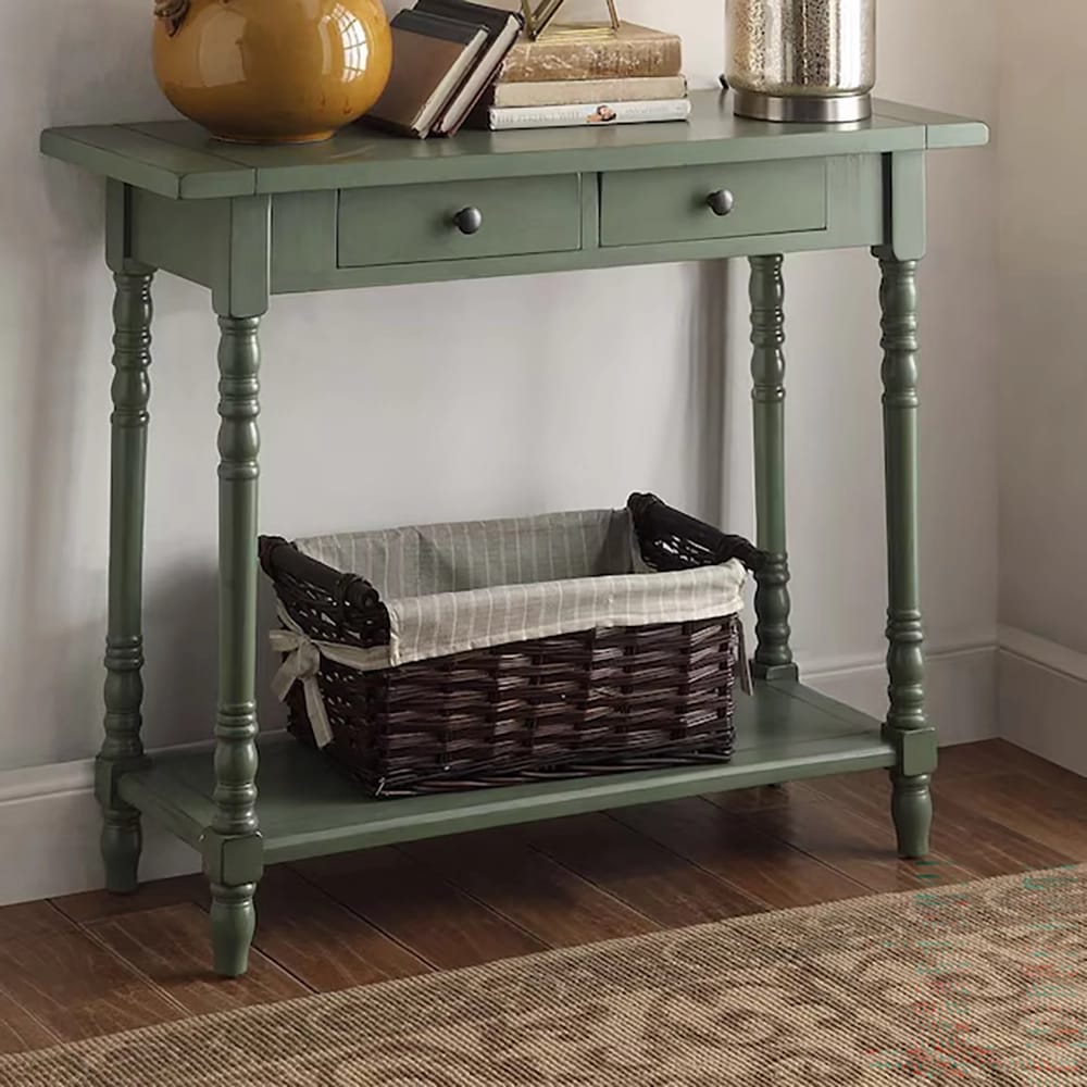 4D Concepts Simplicity Casual Wood Console Table, Green