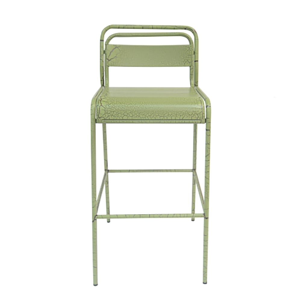 Carmella Stackable Metal Outdoor Bar Stool, Green, 2 Count