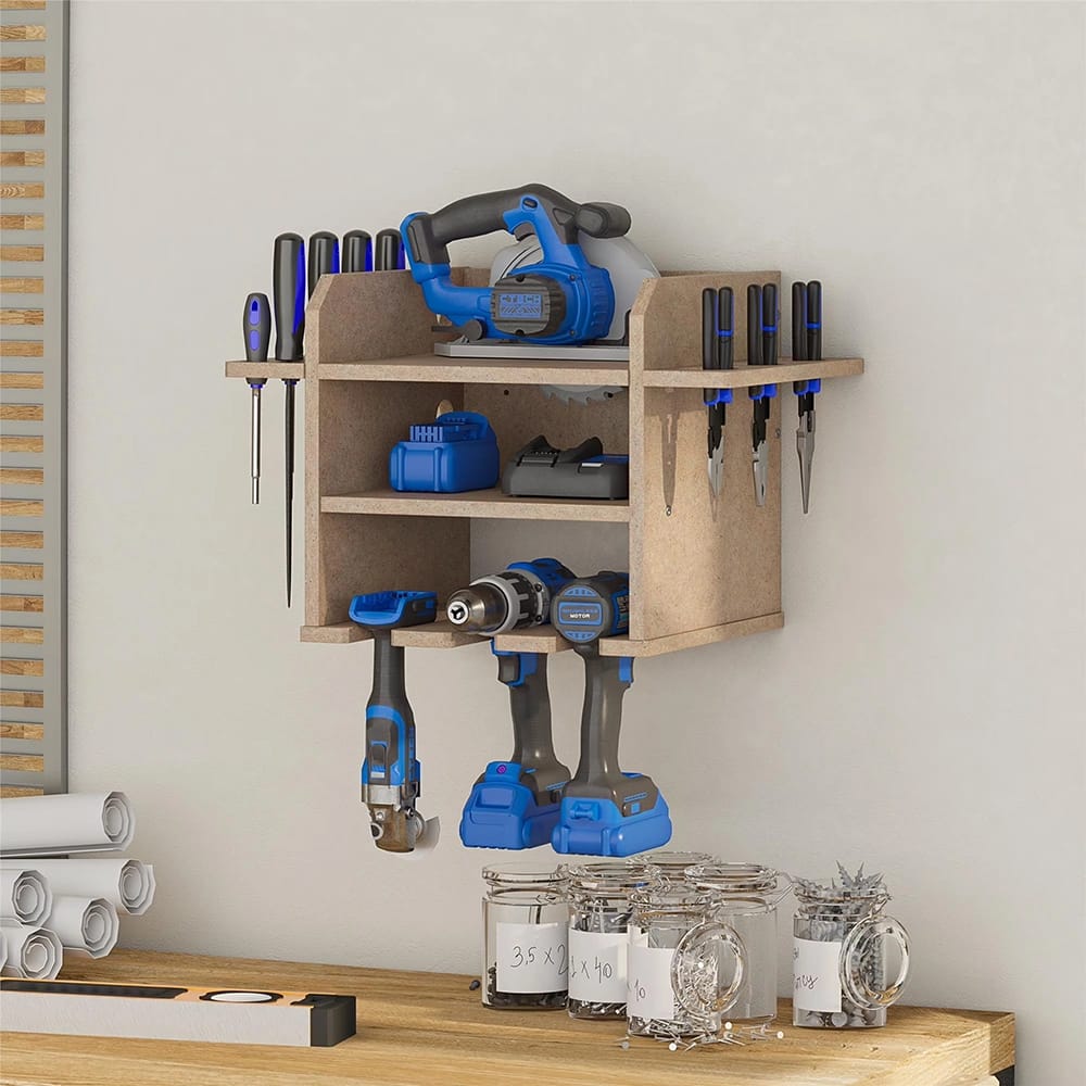 Systembuild Evolution Hanging Wall Mount Tool Organizer, Raw Board