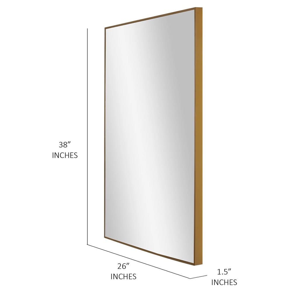 American Art Decor Rectangular Accent Wall Mirror, Gold