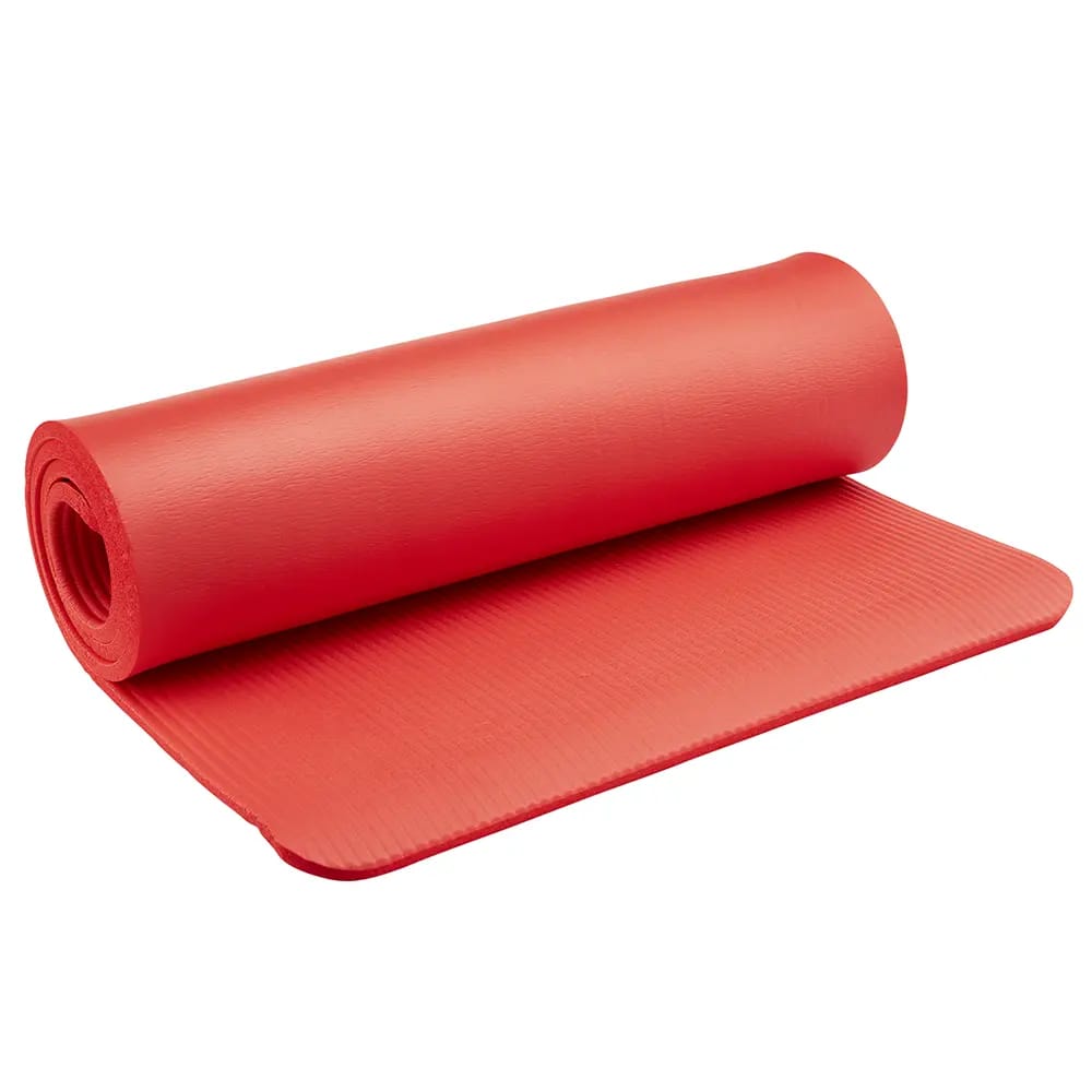 Maximo Fitness Red Exercise Mat with Strap, 10mm