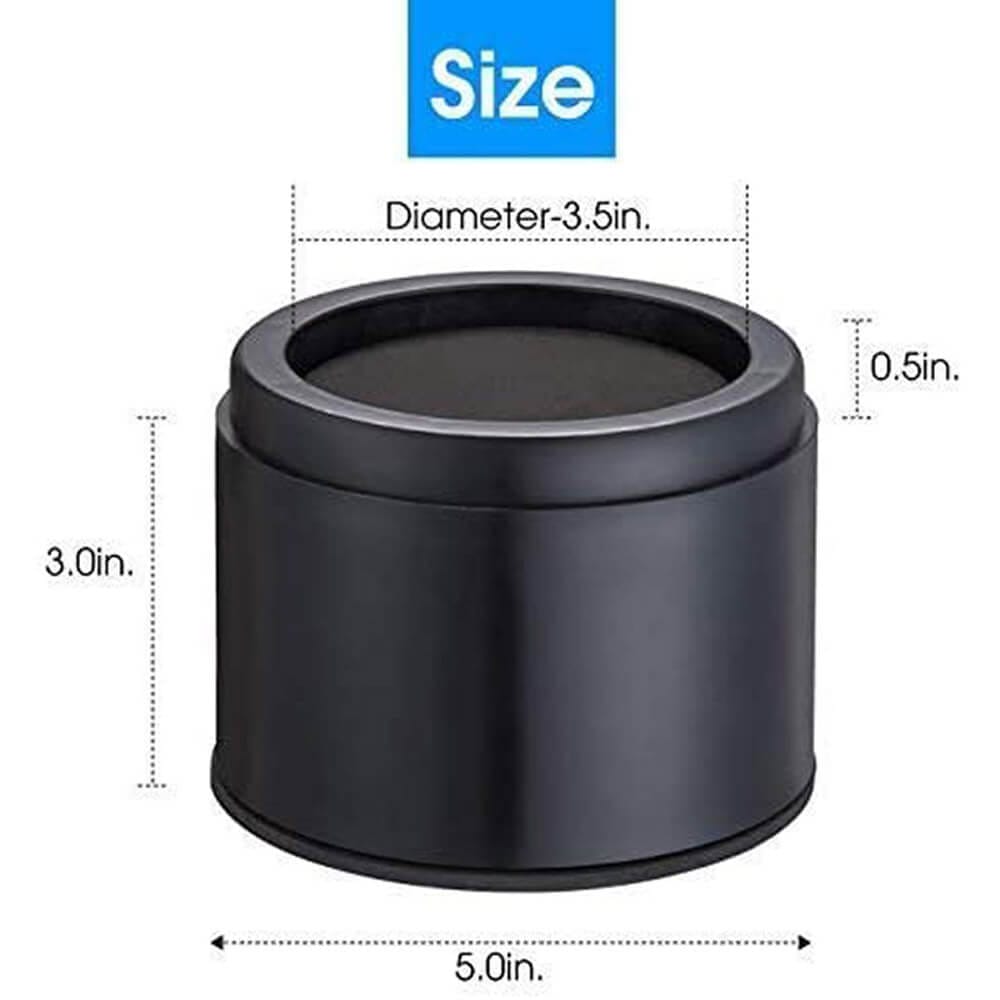 iPrimio 3-Inch Lift Round Bed Risers, Set of 6, Black