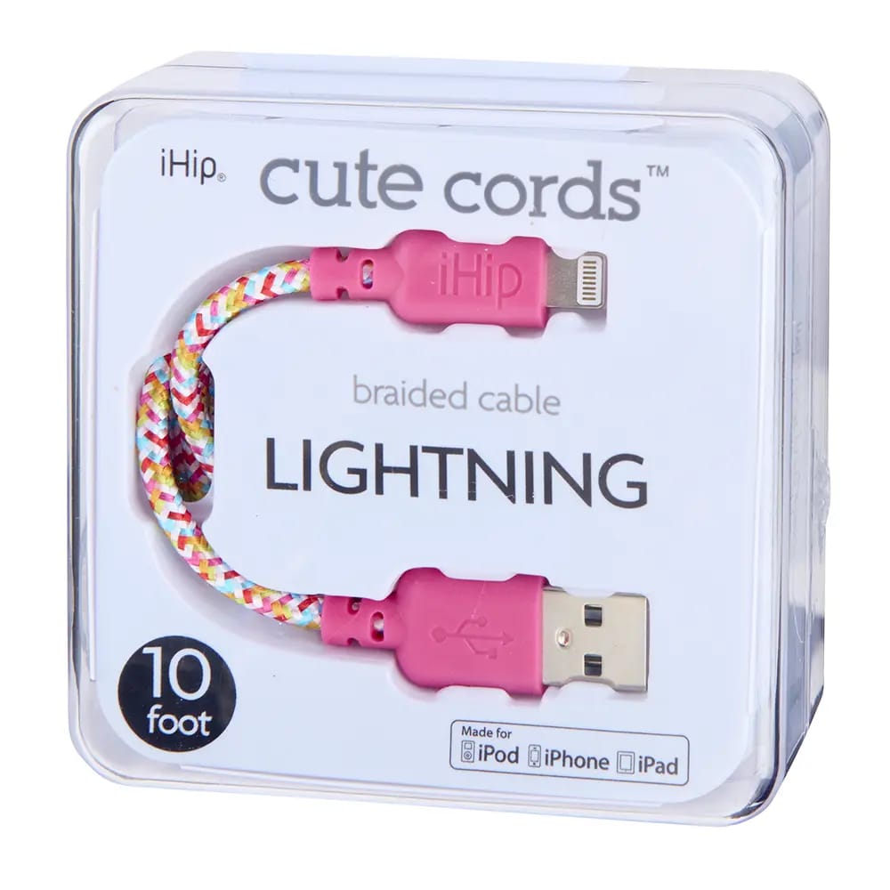 Cute Cords Braided Lightning Cable, 10 ft.