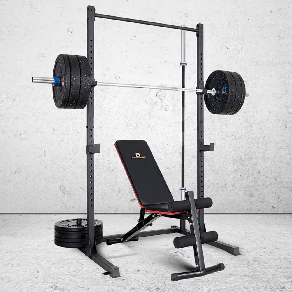 papababe Barbell Power Rack with 800 lb Weight Capacity