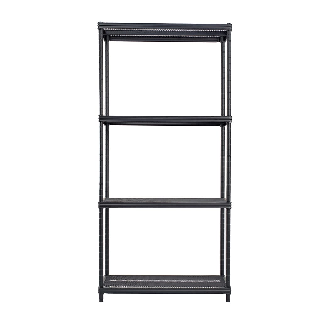 Method Storage Systems Shelving 4-Tier Fine Mesh Deck Shelving, Black