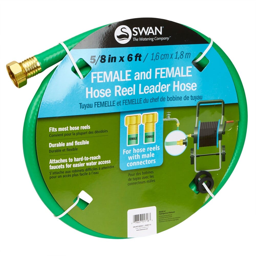 Swan 5/8" Female and Female Hose Reel Leader Hose, 6'