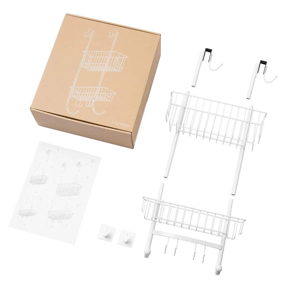 Smartpeas Hanging Stainless Steel Shower Shelf, White