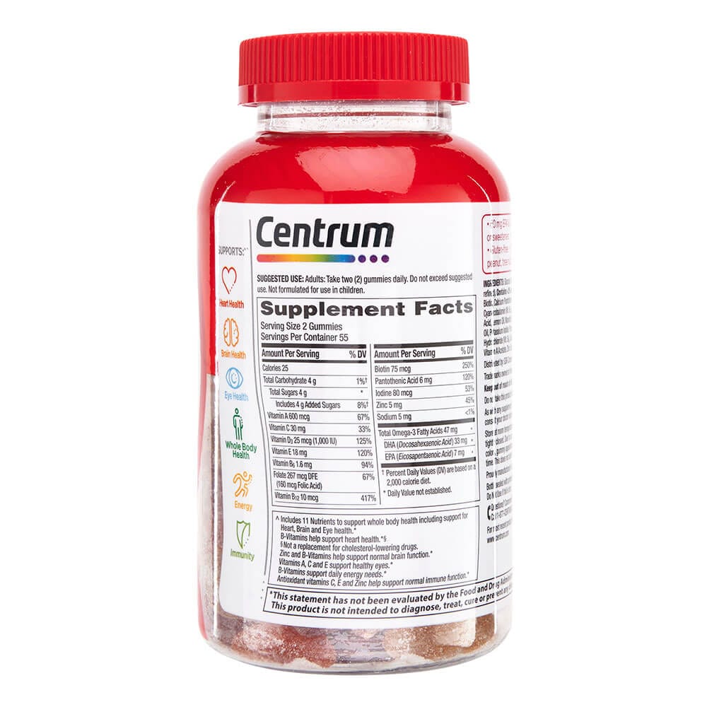 Centrum Multi+ OMEGA-3 MultiGummies, 110 Count