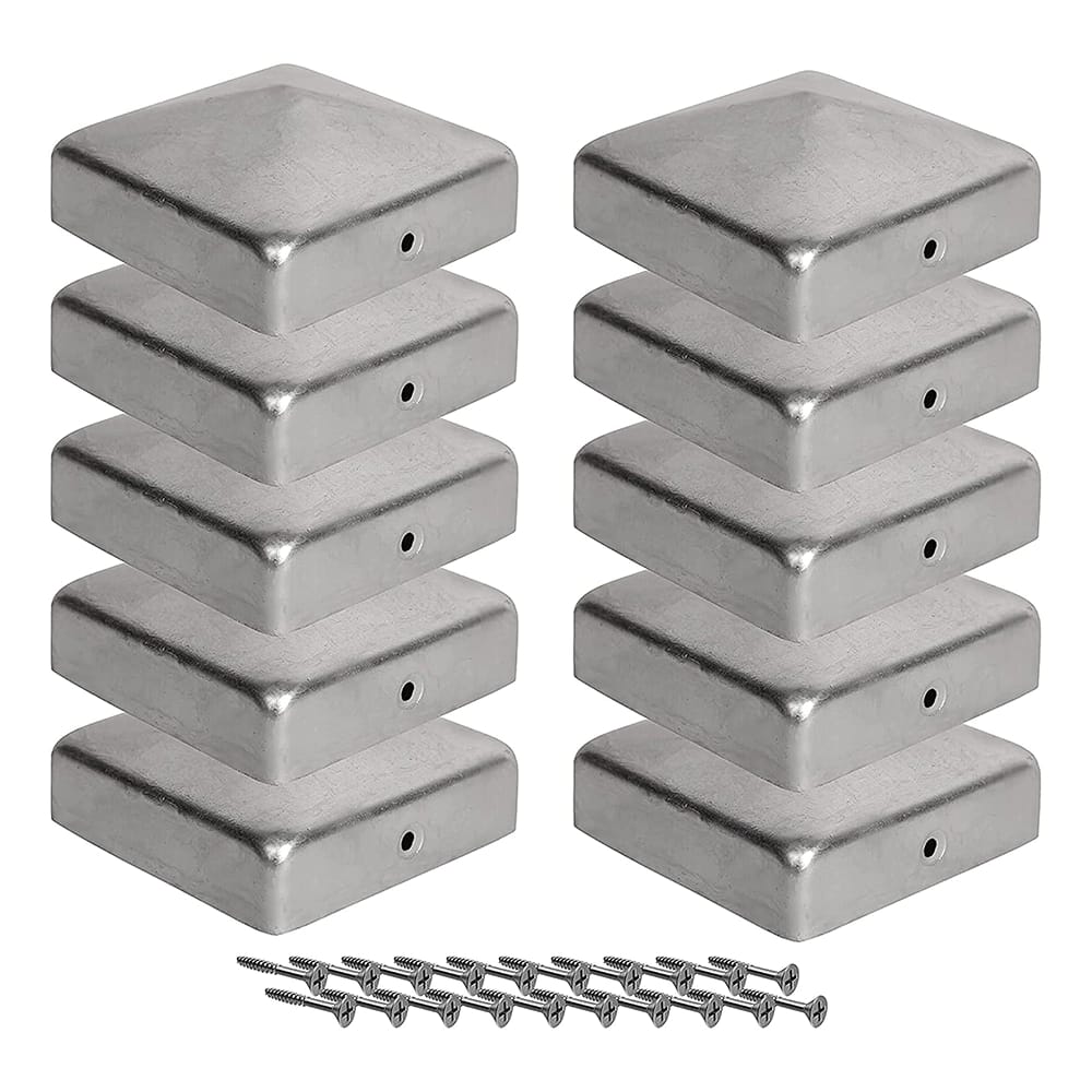Viirkuja Fence Galvanized Post Caps, 10 Pack, Silver