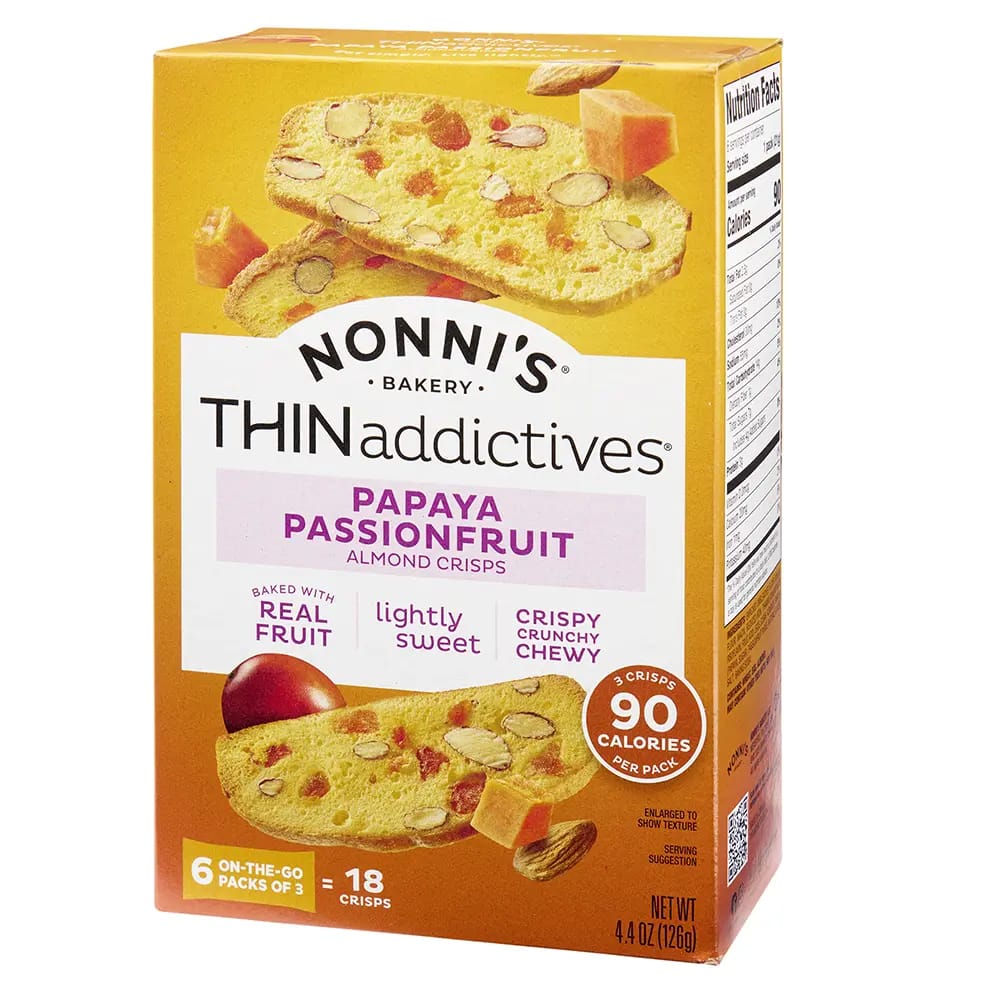 Nonni's THINaddicitves Papaya Passionfruit Almond Crisps, 4.4 oz