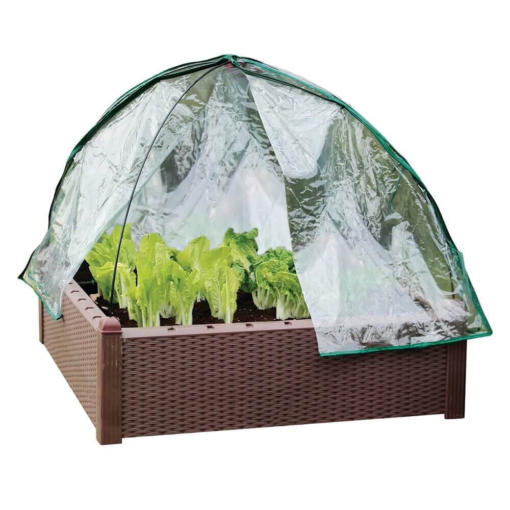 Plastic Raised Garden Bed with PVC Cover, 39" x 39" x 43.3"