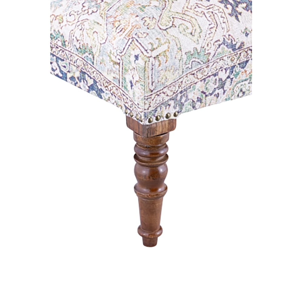 Albany Living Patterned Upholstered Bench, Green/Ivory