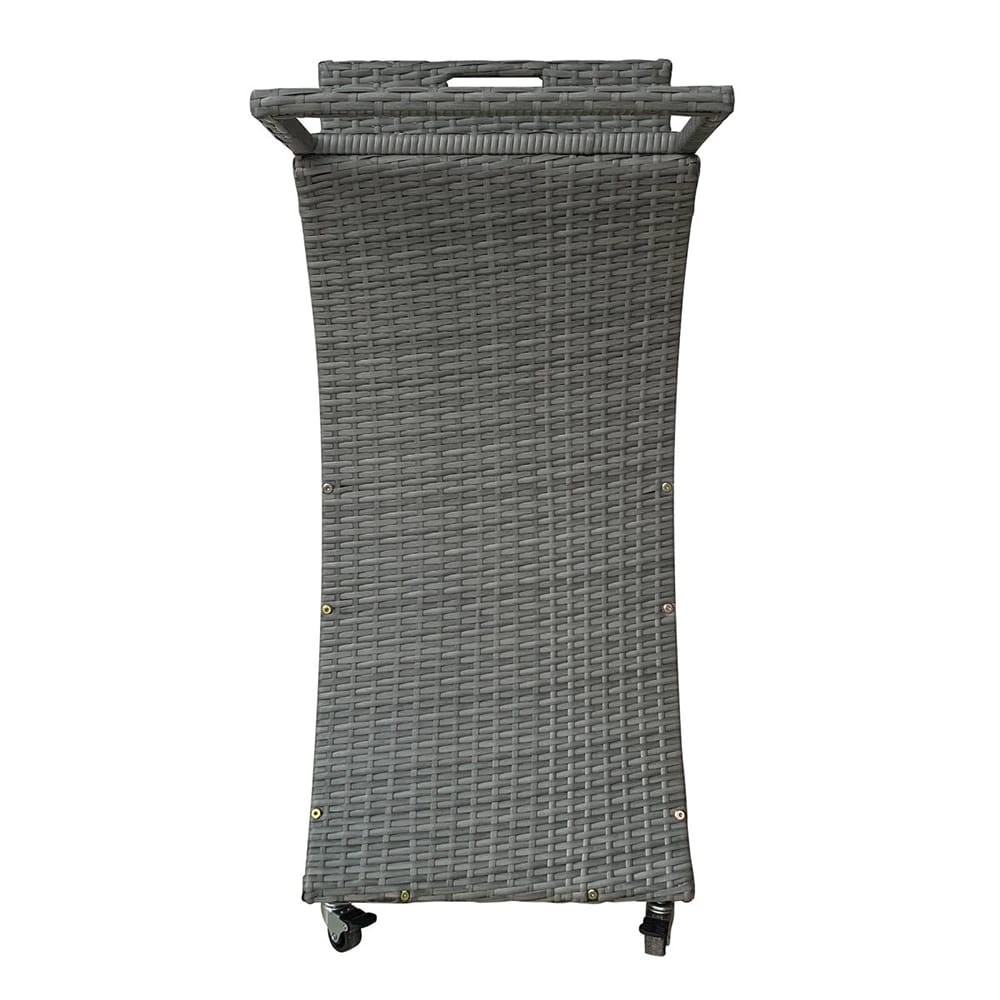 TK Classics Outdoor Wicker Bar Cart, Gray