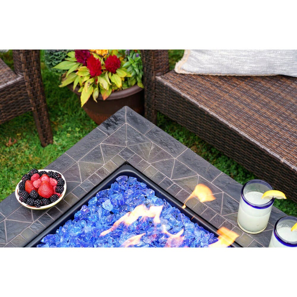 Endless Summer 30" Outdoor Propane Gas Fire Pit, 30,000 BTU, Blue Fireglass