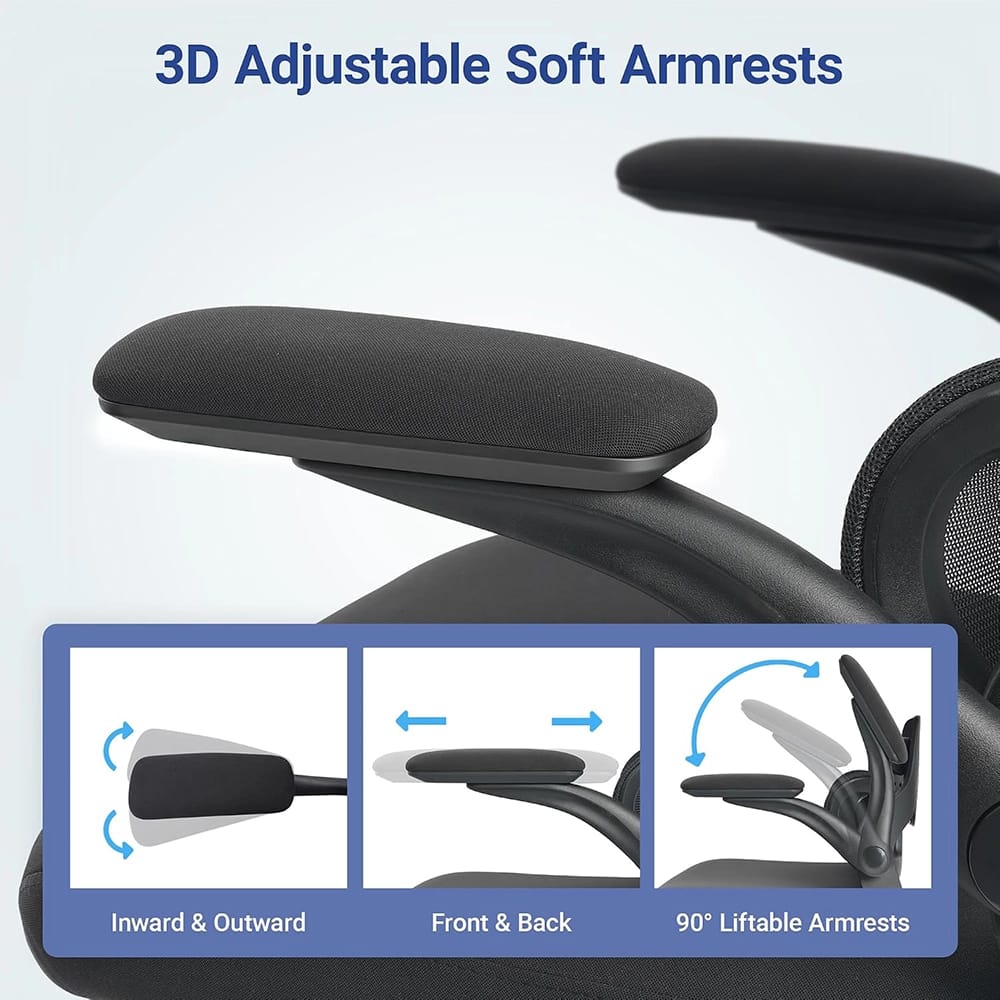 FAMSINGO Ergonomic Office Chair with Full Mesh Seat & Back, Black