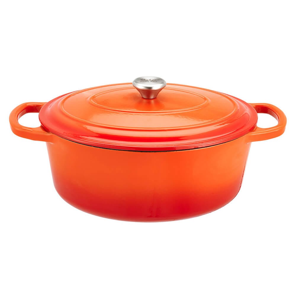 Baker's Secret 6.75 qt Oval Enameled Cast Iron Dutch Oven