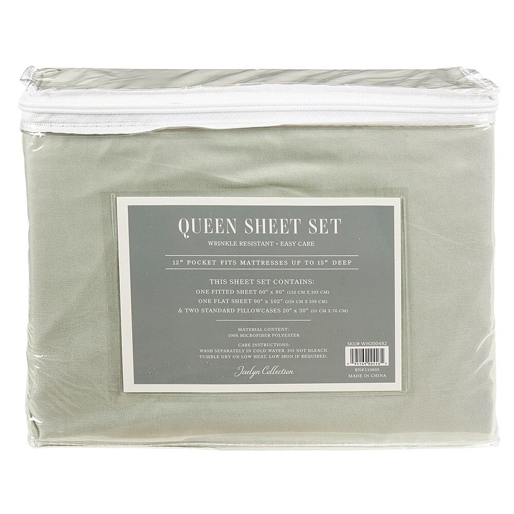 Jaclyn Collection Microfiber Queen Sheet Set, 4 Piece