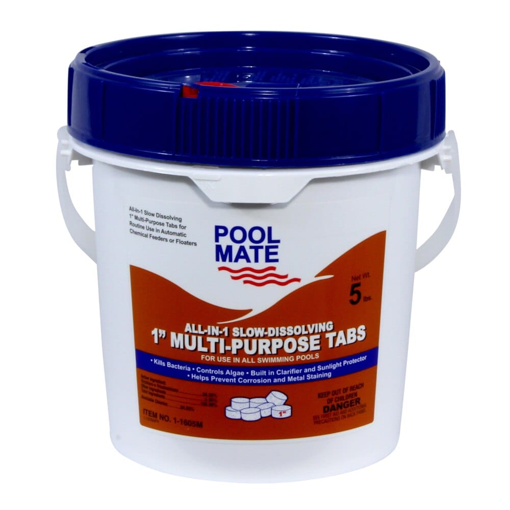 Pool Mate All-In-One Slow-Dissolving 1" Multi-Purpose Tabs, 5 lbs