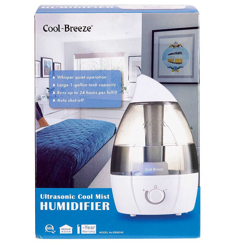 Cool~Breeze 25W Ultrasonic Cool Mist Humidifier, 1 Gal