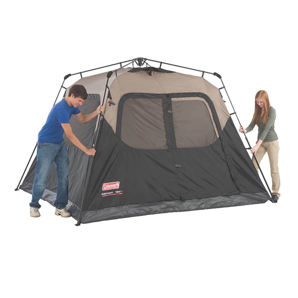 Coleman 4-Person Cabin Camping Tent with Instant Setup, Black/Gray