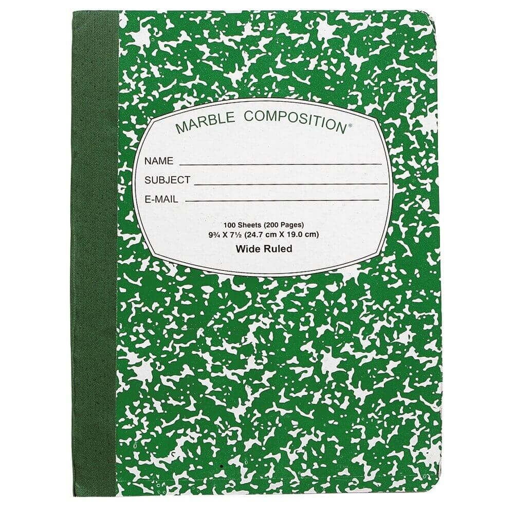 Marble Wide Ruled Composition Notebook, 100 Sheets