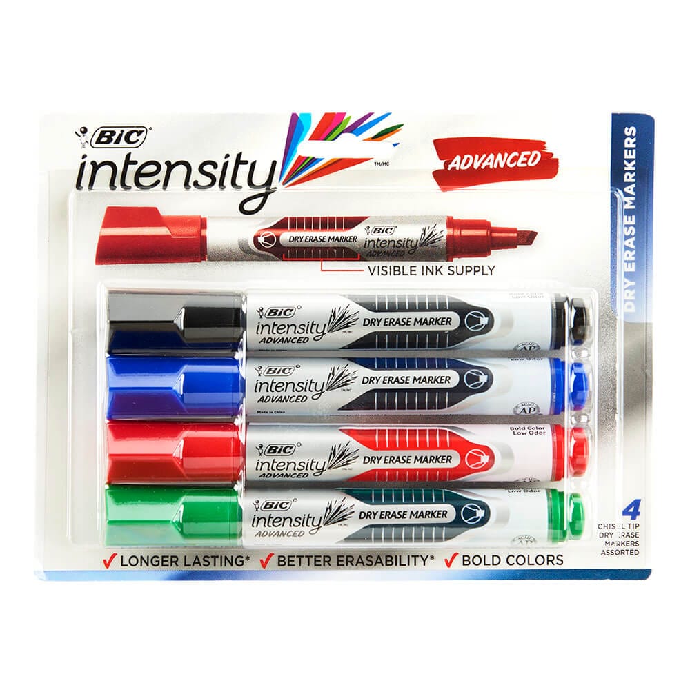 BIC Intensity Advanced Dry Erase Markers, 4 Piece