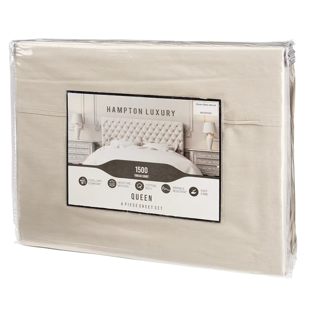 Hampton Sheet Set, Queen, 1500 Thread Count, 4pc