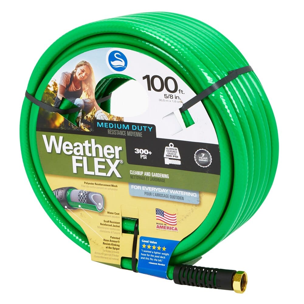 Swan 5/8" Medium-Duty Weather Flex Garden Hose, 100'