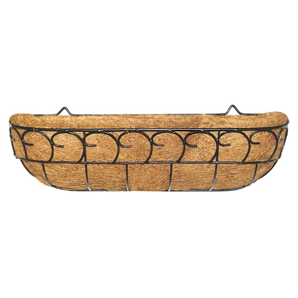 Decorative Scroll Trough Wire Basket Planter