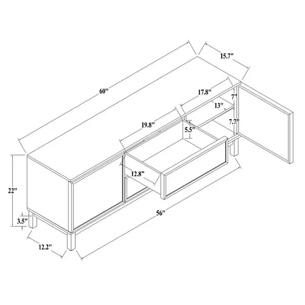 Hearth & Hand with Magnolia Wood & Cane Transitional Media Console, Natural