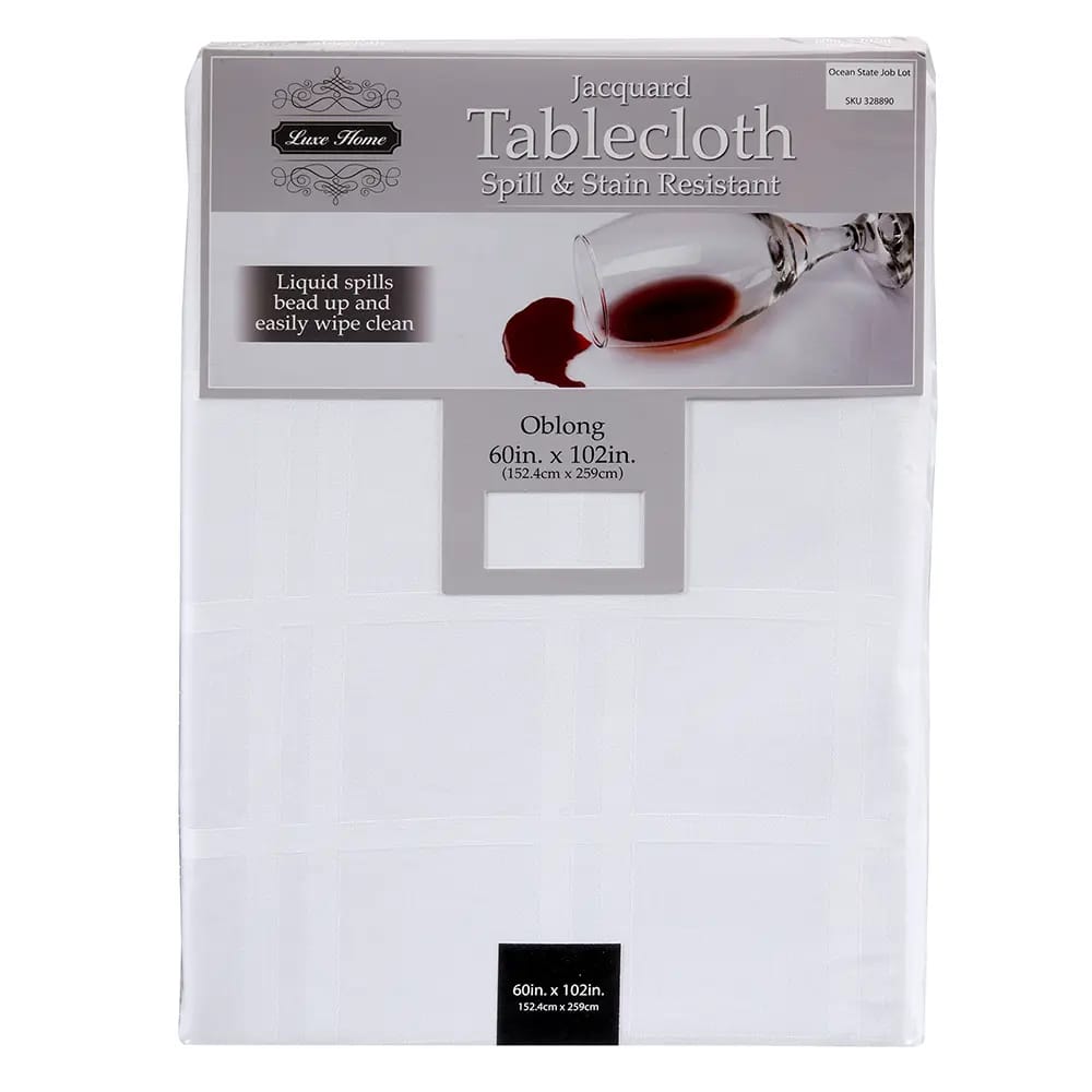 Jacquard Spill & Stain Resistant Tablecloth, 60" X 102"