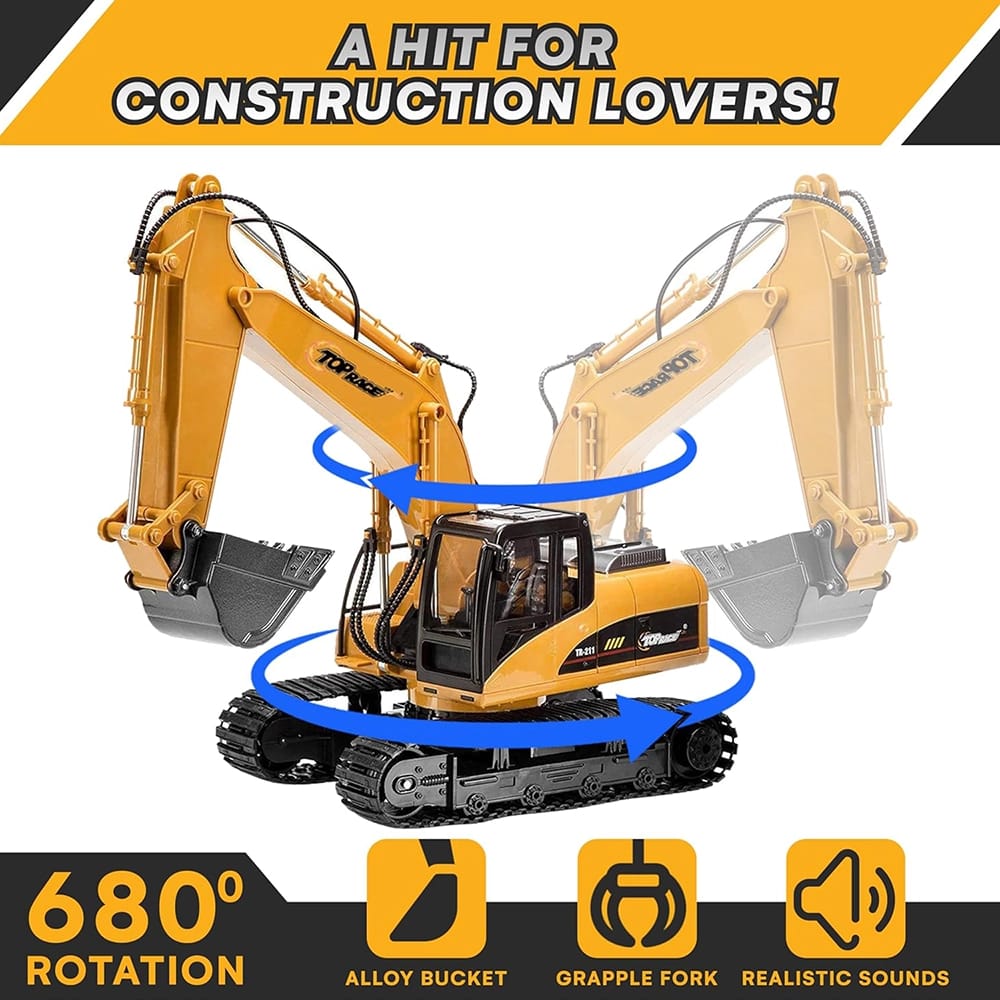 Top Race 15 Channel Remote Control Excavator with Remote