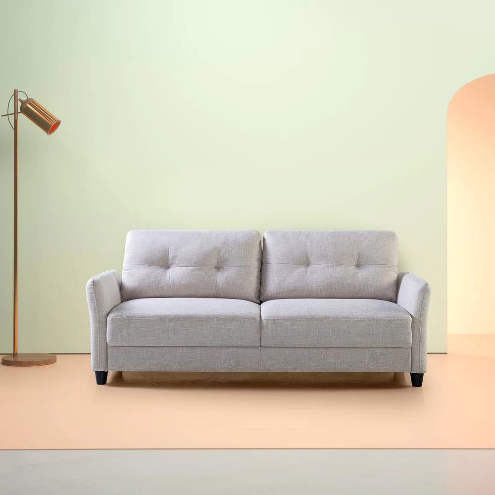 Zinus Round Arm 3-Seater Sofa, Beige