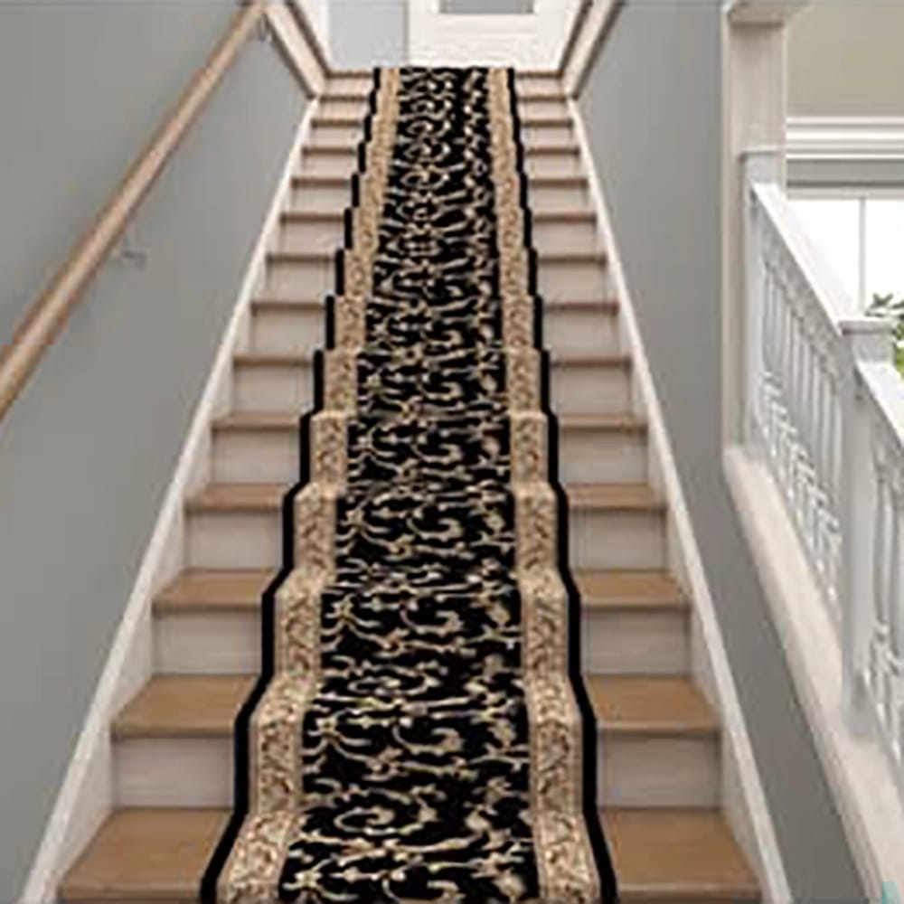 Kingsley 26" x 25' Stair Runner, Veronica Black