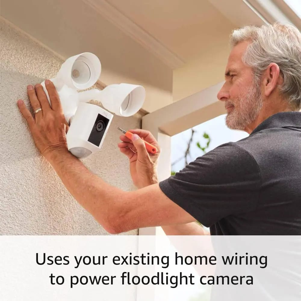 Ring Floodlight Cam Wired Plus, White