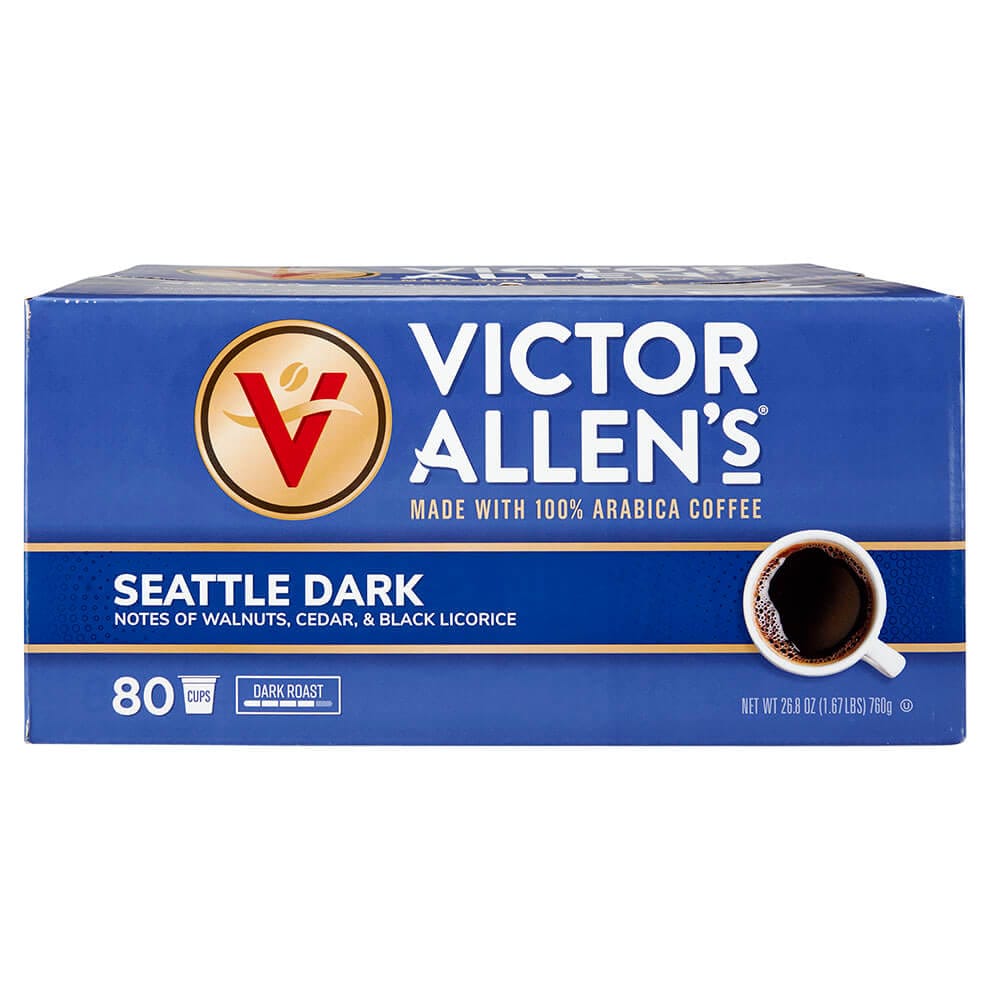 Victor Allen's Seattle Dark Roast Coffee Cups, 80 Count