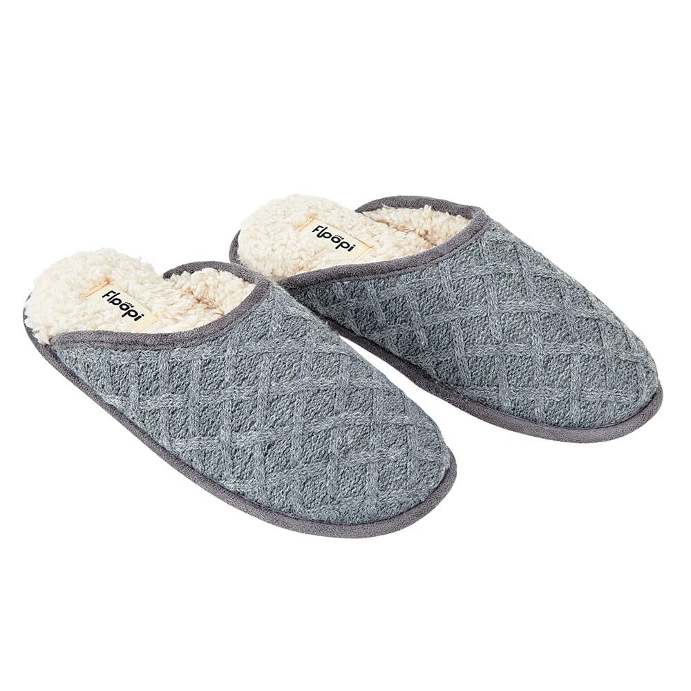 Floopi Women's Gray Lattice Slide-On Slipper