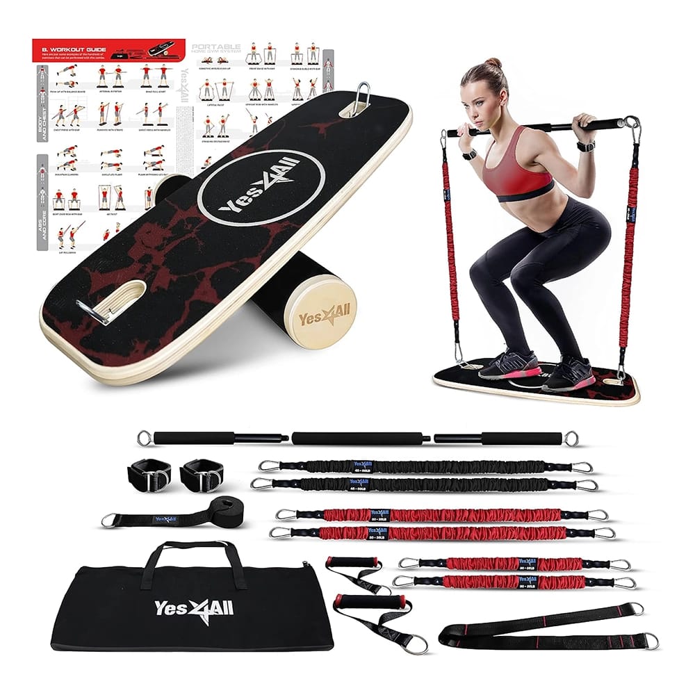 Yes4All Premium Surf Balance Board Trainer with Adjustable Stoppers