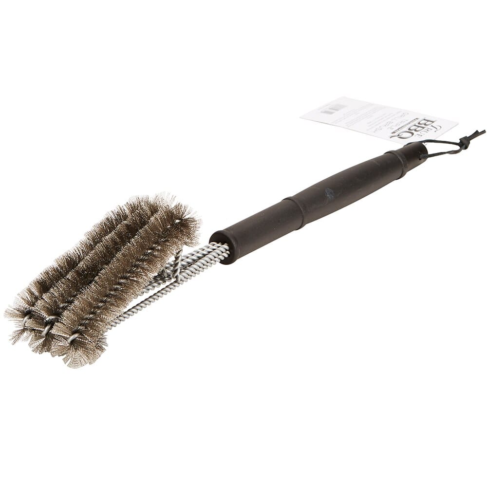 True BBQ Professional Stainless Steel Triple Grill Brush, 18"