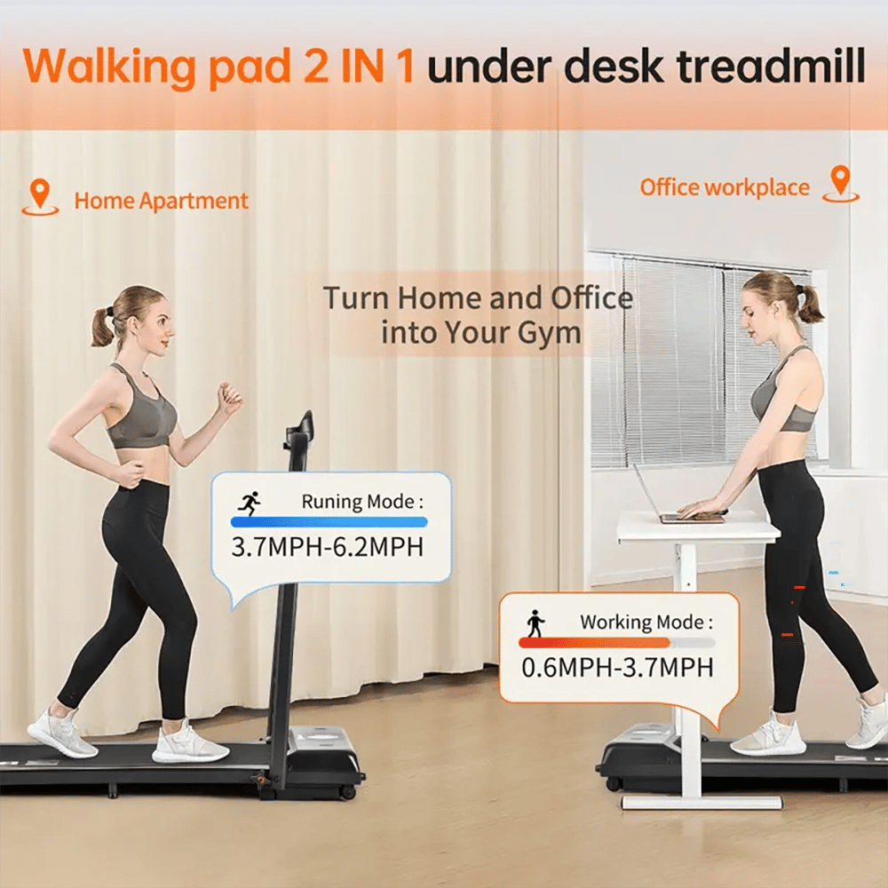 OVER SELF Folding Walking Treadmill Pad With Handle Bar