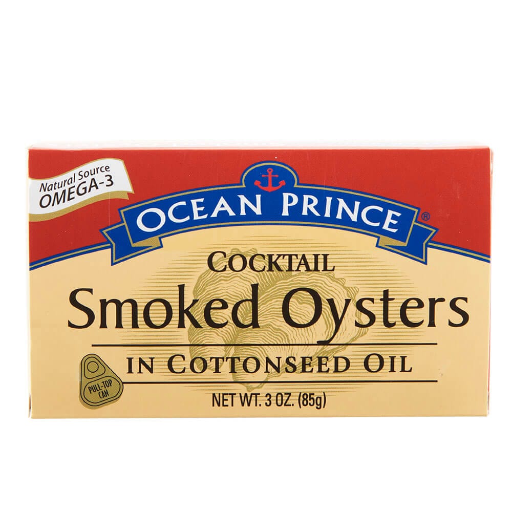 Ocean Prince Cocktail Smoked Oysters in Cottonseed Oil, 3 oz