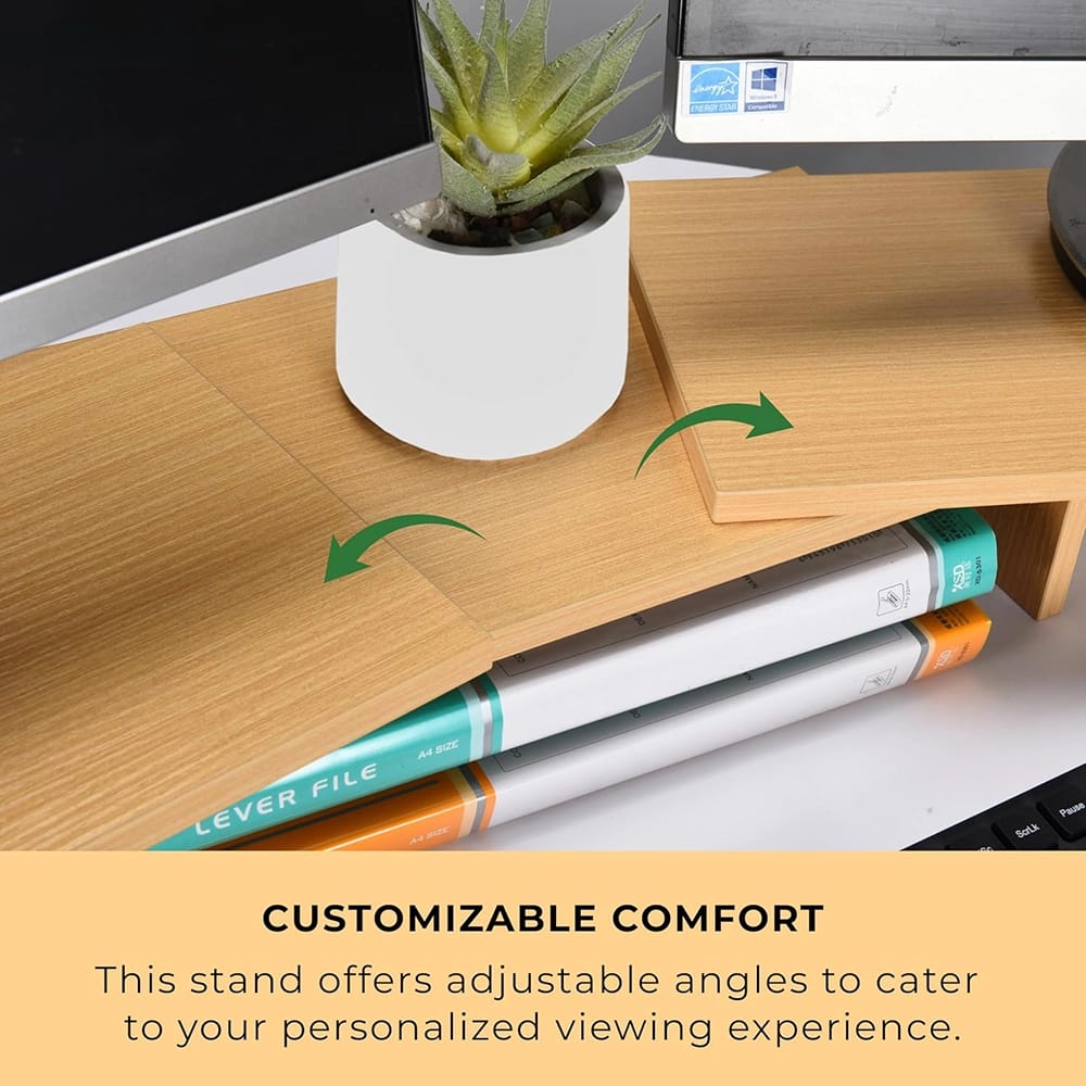 Prosumer's Choice Dual Monitor Riser, Light Wood, Set of 3