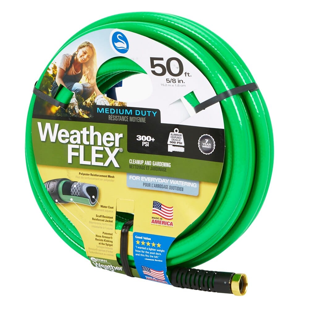 Swan 5/8" Medium-Duty Weather Flex Garden Hose, 50'