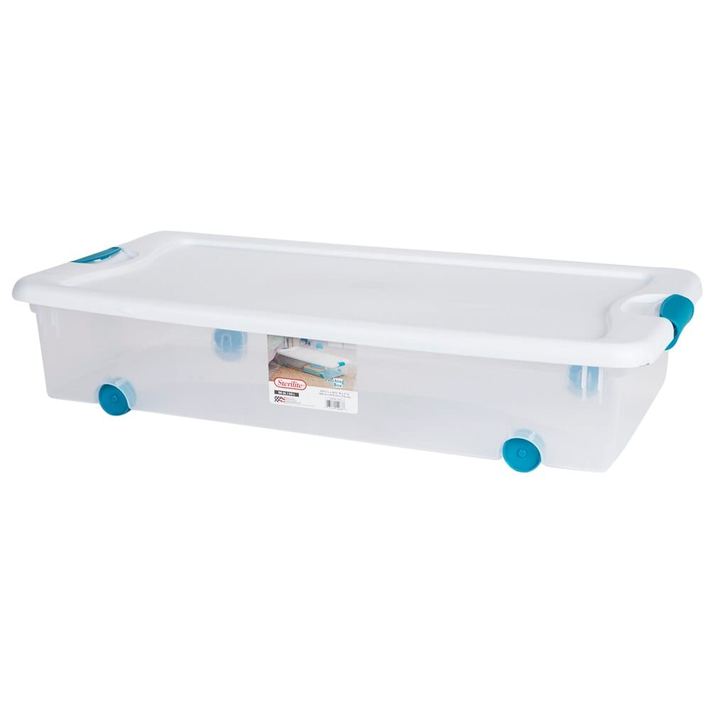 Sterilite Wheeled Latch Top Storage Box, 56 Qt