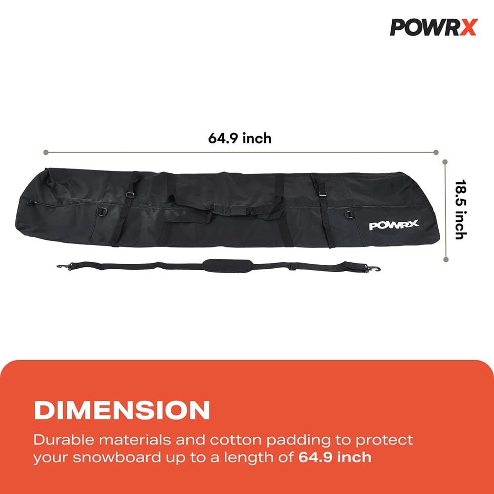 PowerX Padded Snowboard Bag, Black